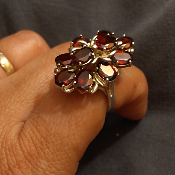 Radiant Red and Sterling Silver Statement Ring - Picture 8 of 9